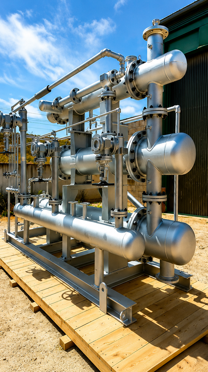 Skid-mounted multi-stage steam jet ejector vacuum system